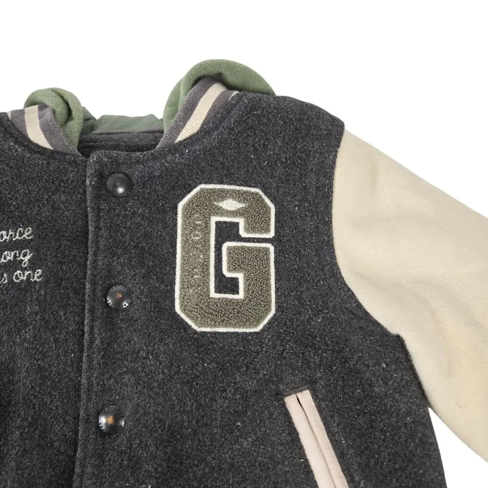 GAP x Star Wars Grogu Letterman Jacket Green Hood with Ears Size 18-24 months